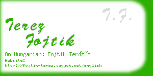 terez fojtik business card